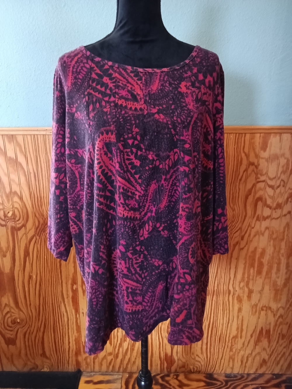Westbound Pink and Black Abstract Print Tunic